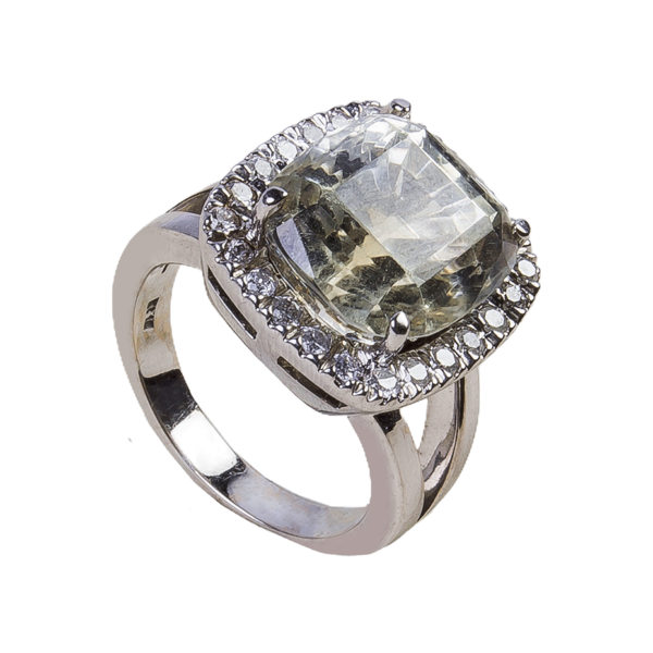 Anillo oro blanco peridot / bts cu