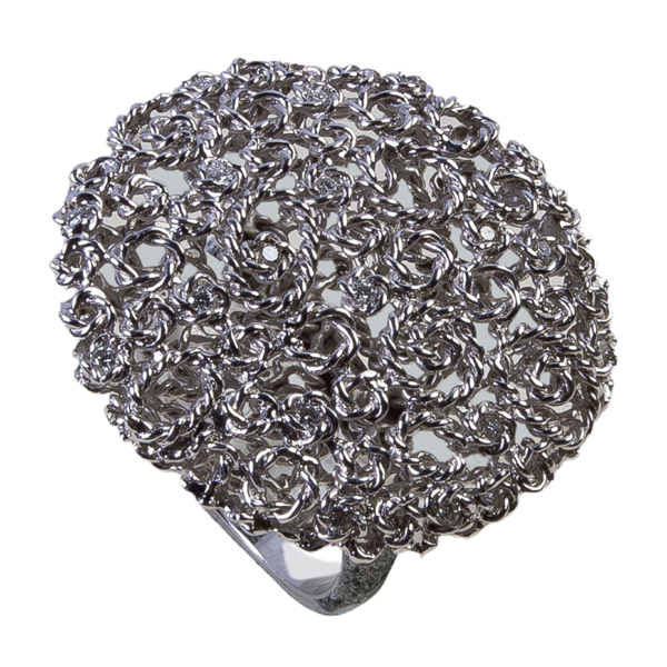 Anillo oro blanco redondeado - Imagen 2