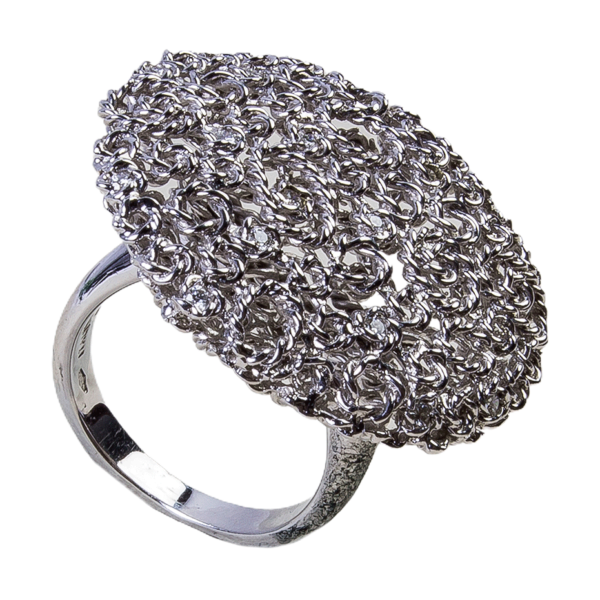 Anillo oro blanco redondeado