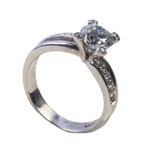 Anillo oro blanco solitario 0.99 CTW