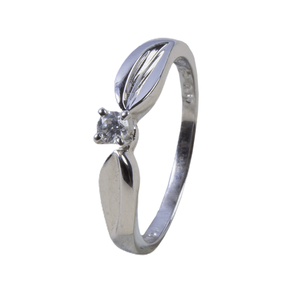 Anillo oro blanco solitario 0.10 CTW - Imagen 2