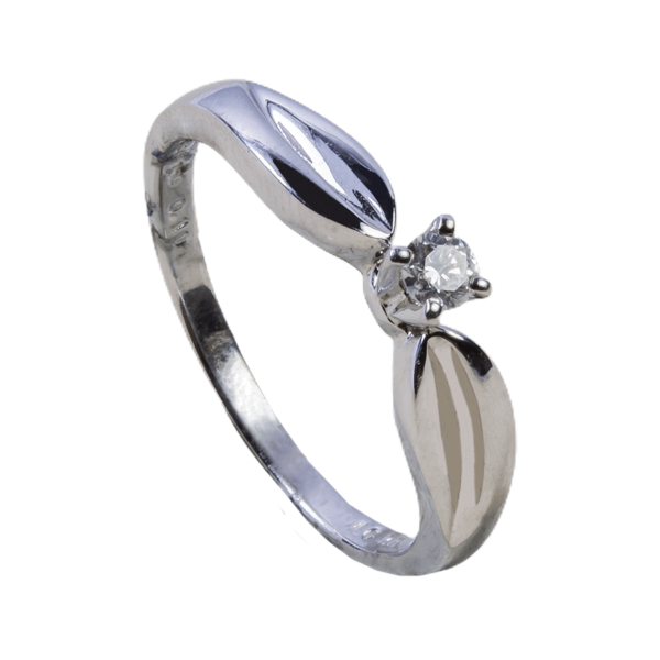 Anillo oro blanco solitario 0.10 CTW