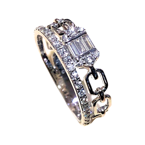 Anillo oro blanco con diamantes
