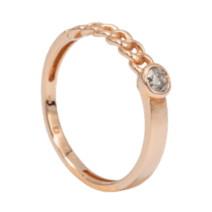 Anillo oro rosado con diamante