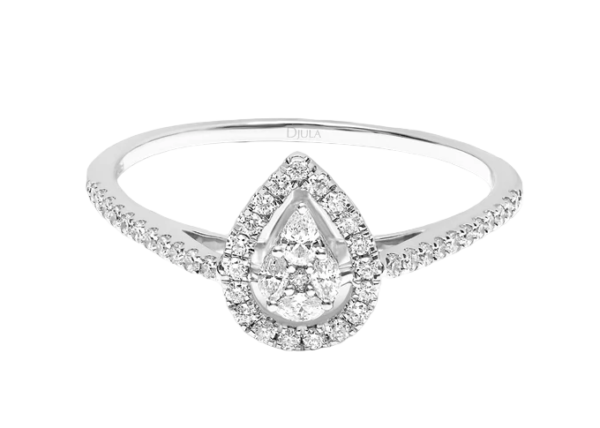 Bague Union Poire Diamants