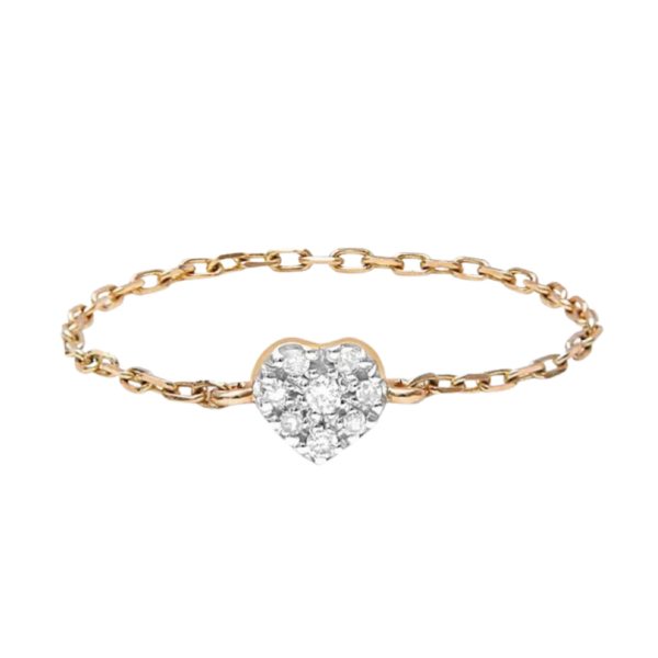 Bague Chaîne Coeur