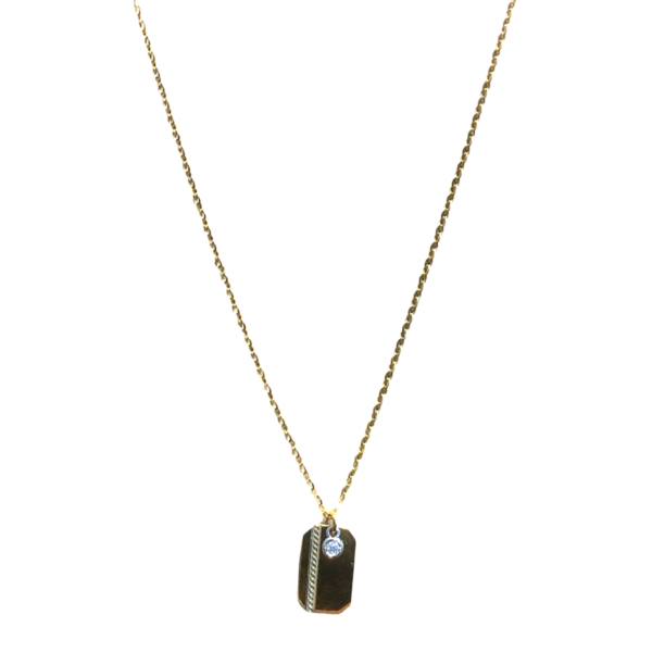 Cadena con Placa y Diamante