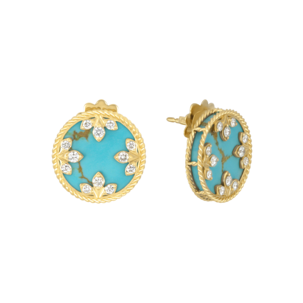 Venetian Medallions with Diamonds and Turquoise