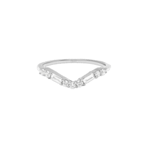 V Baguette Diamond Ring
