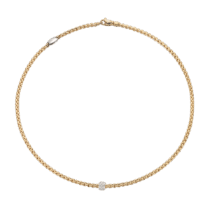 Necklace with diamond pave